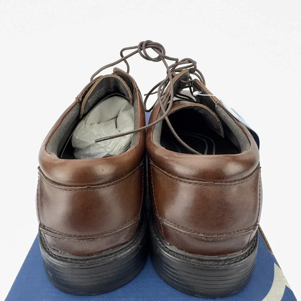 Nunn Bush Maury Brown Leather Plain Toe Oxford Shoes Mens‎ 12M NIB
